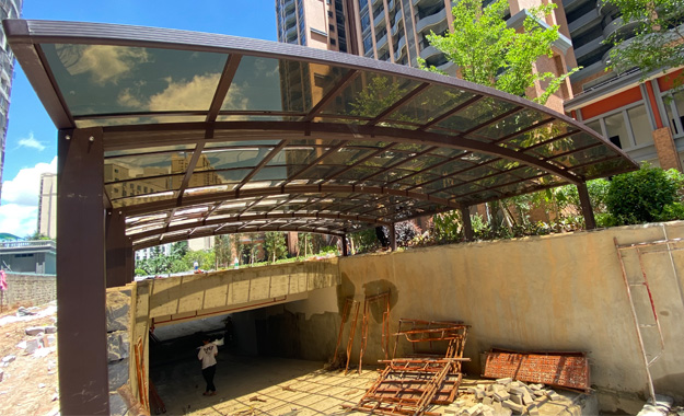 小區(qū)停車場(chǎng)入口車棚案例