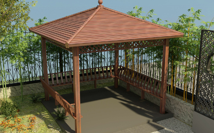 鋁合金四角涼亭