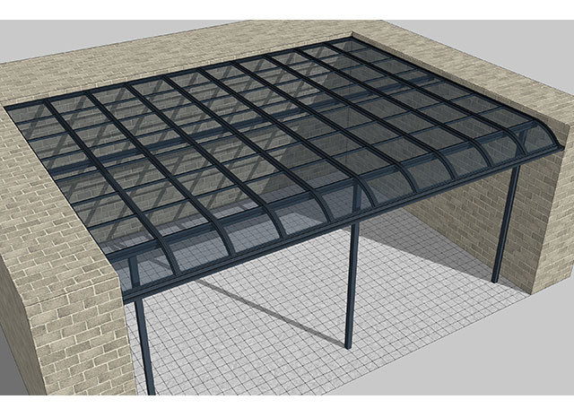 鋁合金R型遮雨棚