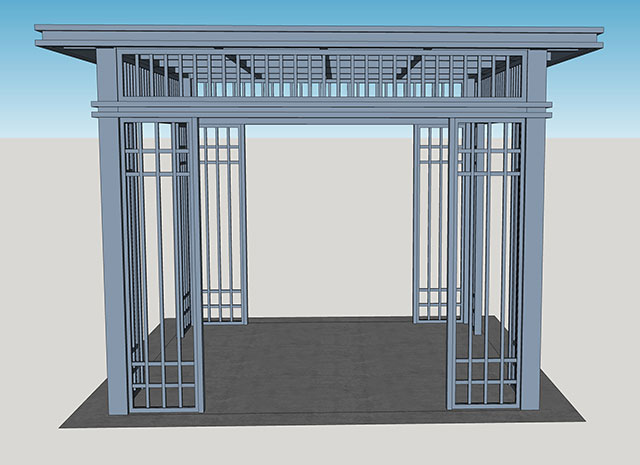 新中式室外涼亭